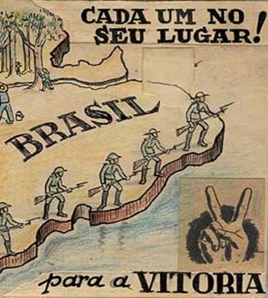 Cartaz de propaganda de Guerra; Brasil para a vitória.